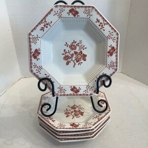 Set of 5 Independence Ironstone Hexagon Bittersweet Soup Bowl 8" Retired